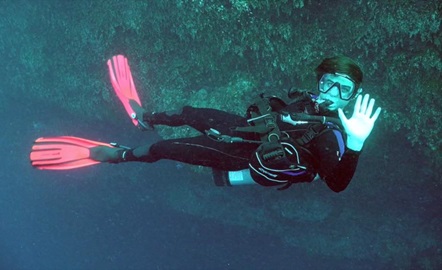 Diving in the Blue Hole, Belize